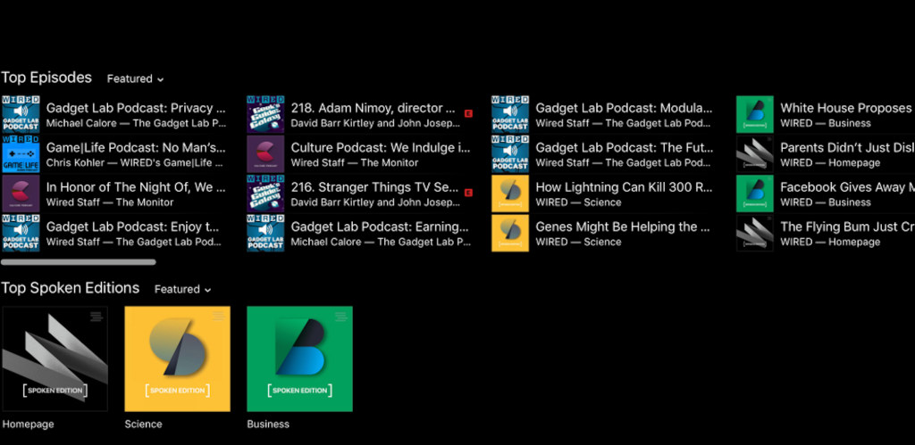 iTunes page showing Spoken Editions Content - Image Credit: TechCrunch
