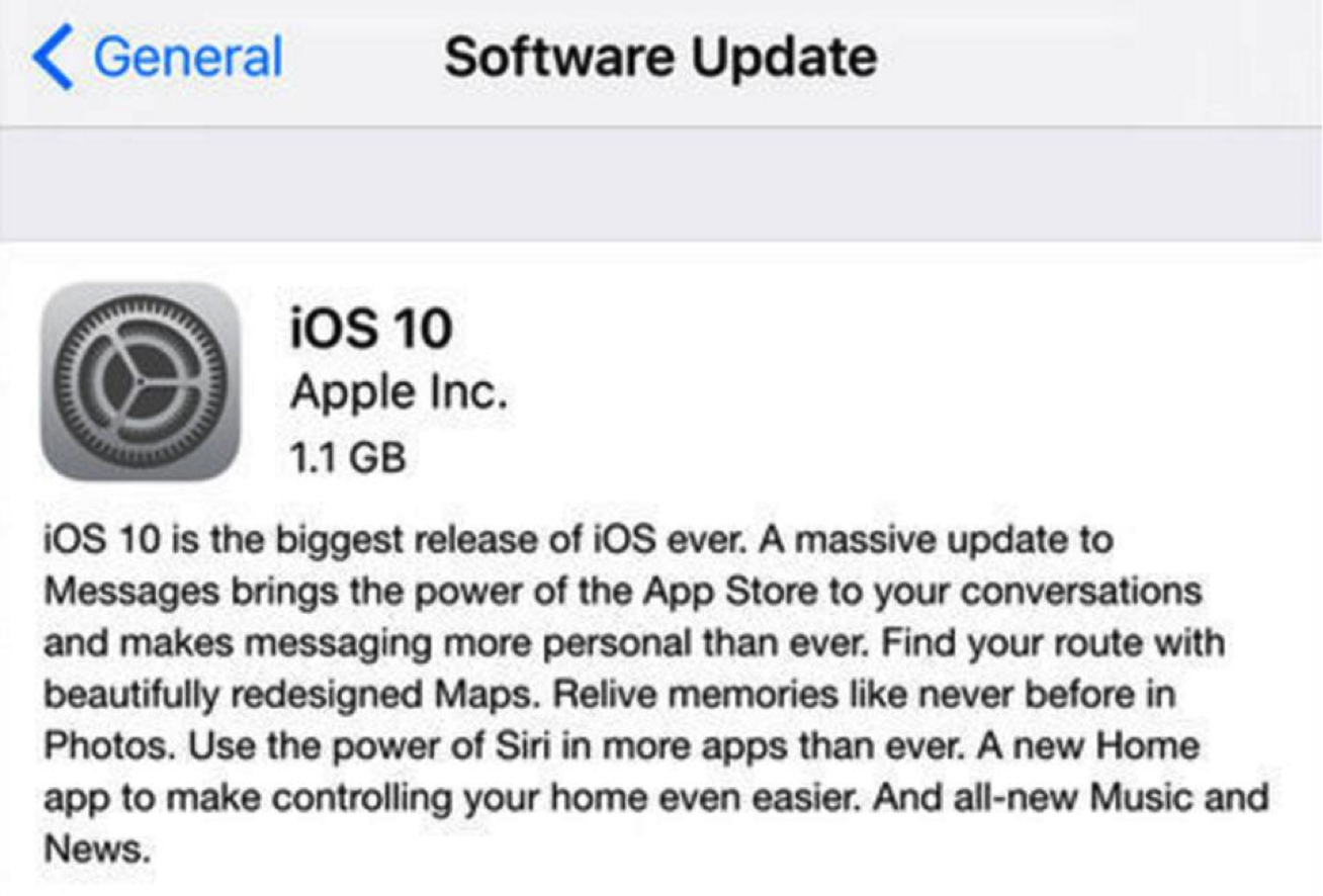 iOS 10 app description