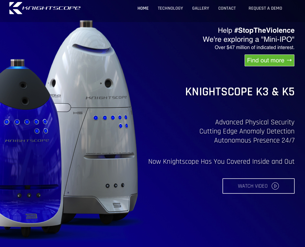 Knightscope security robots K3 and K5