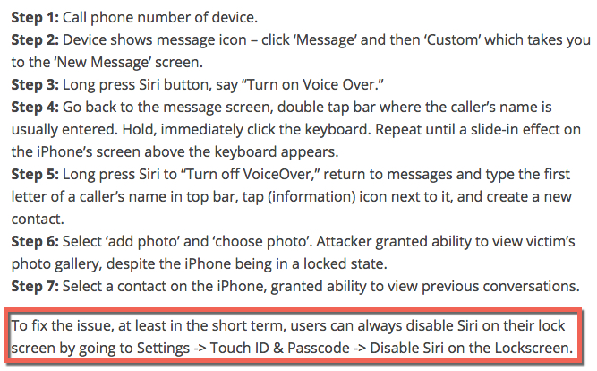 iOS 10 passcode hack