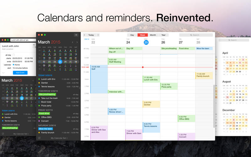 Fantastical 2 calendar and reminders mac app for OS X and macOS Sierra