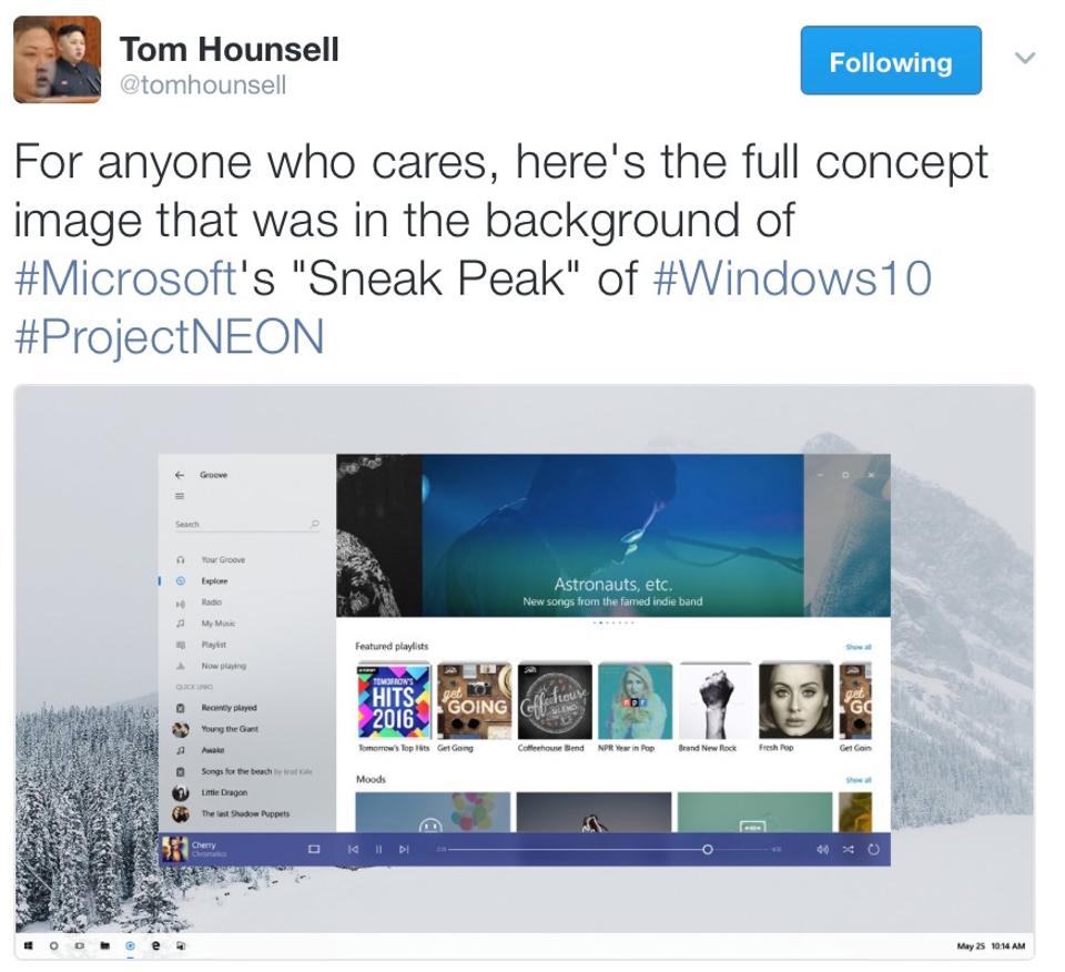 Project NEON Redstone 3 Windows 10 Creators Update