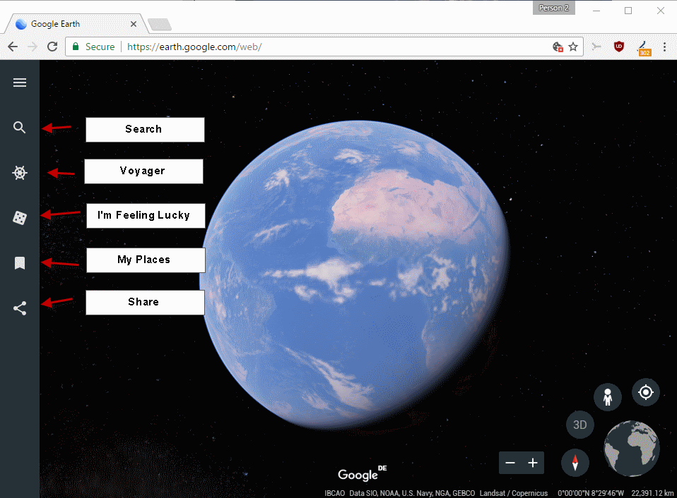 New Google Earth Web App exclusive to Google Chrome browser