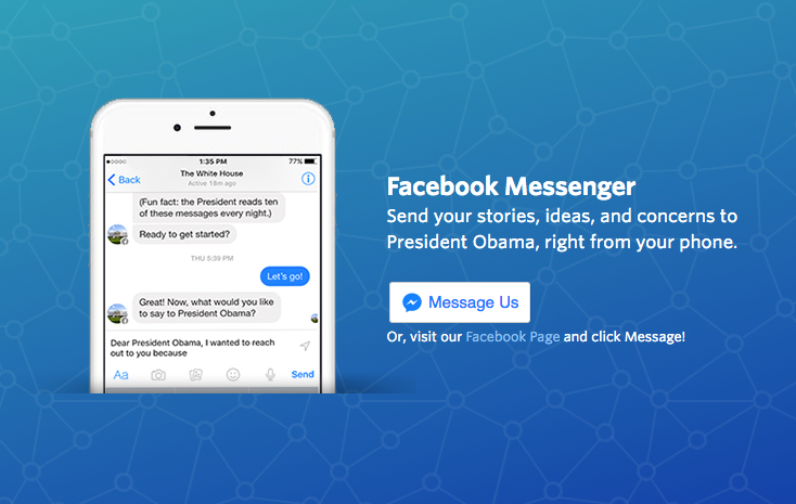White House bot to use Facebook Messenger to talk to citizens