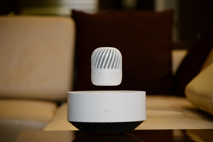 Levitating speaker (Bluetooth) from LG Electronics at CES 2017