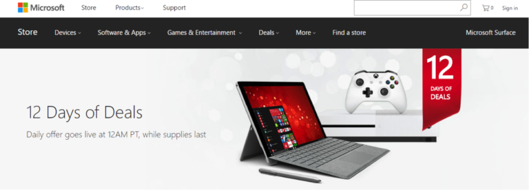 12 Days of Microsoft Deals In-Store and Online, Starts December 5