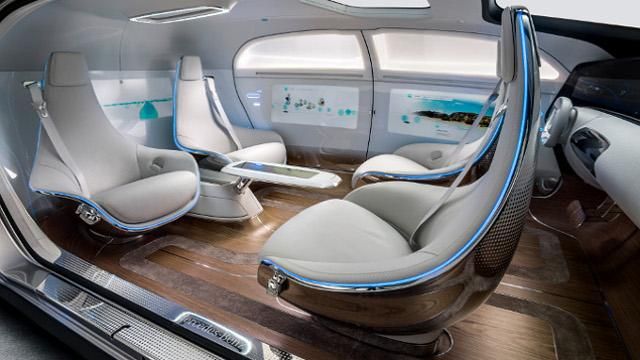 Concept design of the interior of a self-driving car