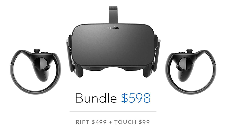 Oculus Rift with Touch now retailing at $598 as a bundle