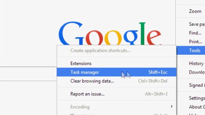 Google Chrome task manager