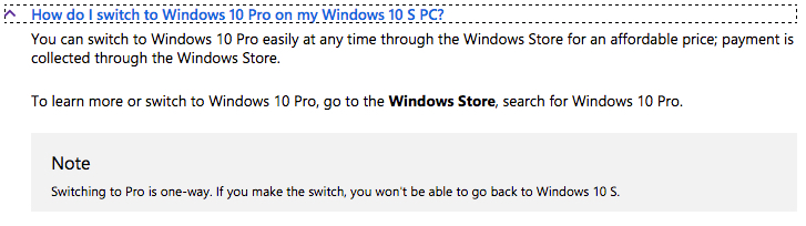 Windows 10 S to Windows 10 Pro
