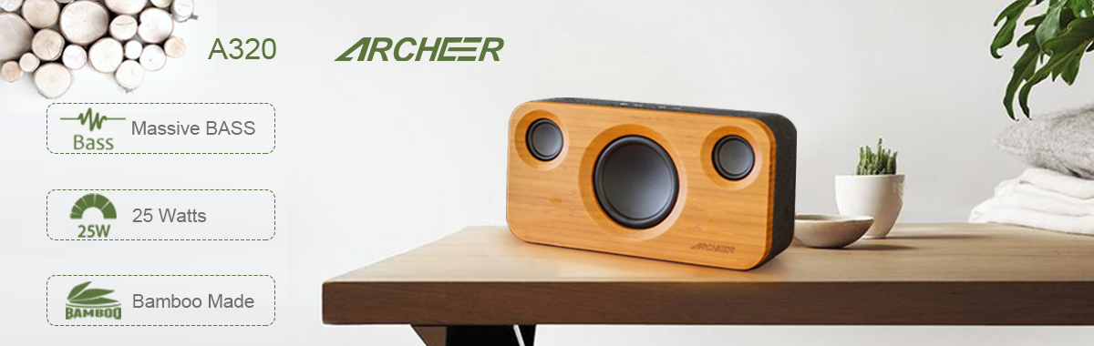 archeer a320 home speaker with bamboo baffle