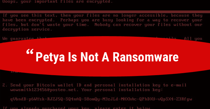 Petya Ransomware’s True Purpose Revealed – Data Destruction, Not Money