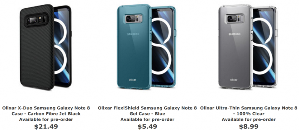 Galaxy Note 8 cases from Olixar