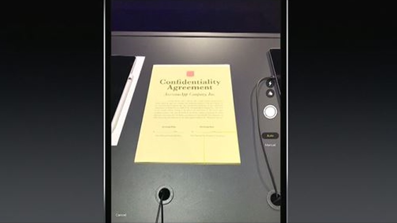 iOS 11 beta 3 document scanning with Notes app
