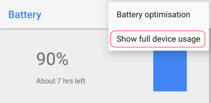 Android Oreo battery stats