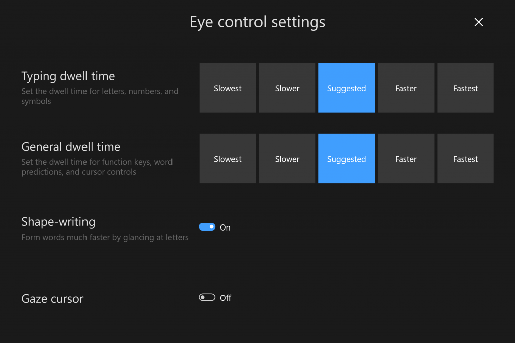 Windows 10 Eye Control