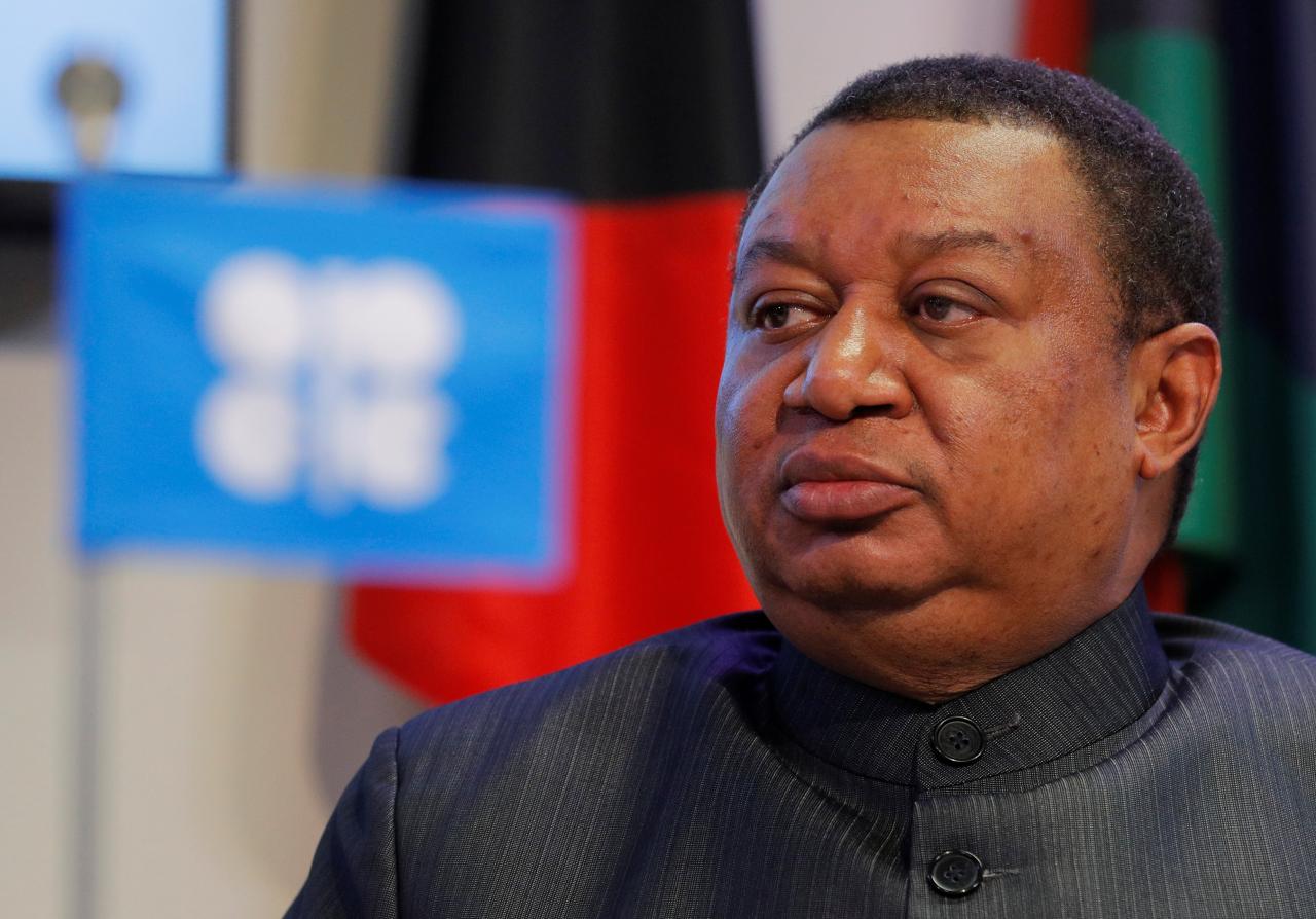 OPEC Secretary-General Barkindo listens during a news conference in Vienna