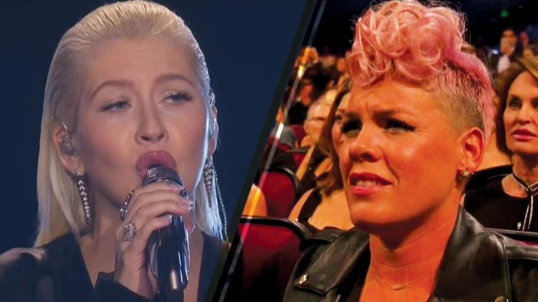 Did Pink Cringe at Christina Aguilera’s rendition of the Whitney Houston classic?