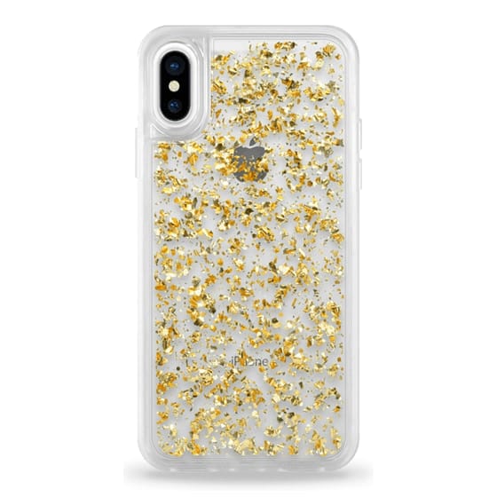 iPhone X protective case yellow gold with 24k gold foil