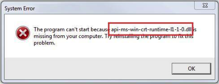 What an “Api-ms-win-crt-runtime-l1-1-0.dll is missing” Error is and How to Fix it