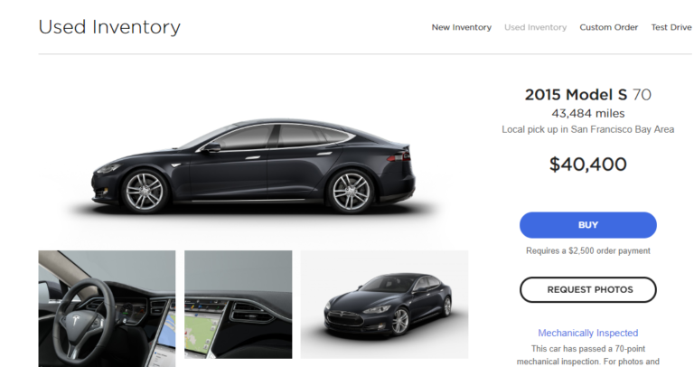 Used Tesla Model S Price Drops by 31%: Thinknum