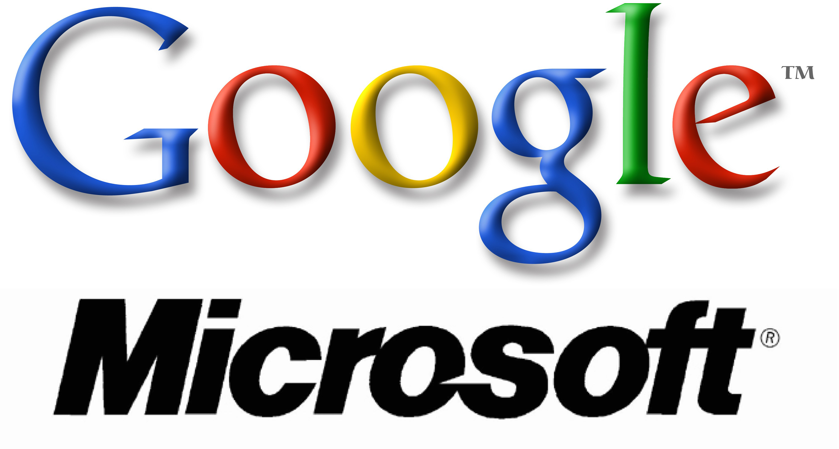 Top AI companies Google and Microsoft logos