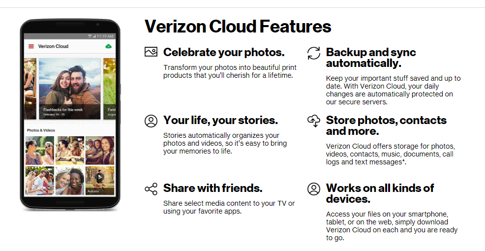 Verizon Cloud Features